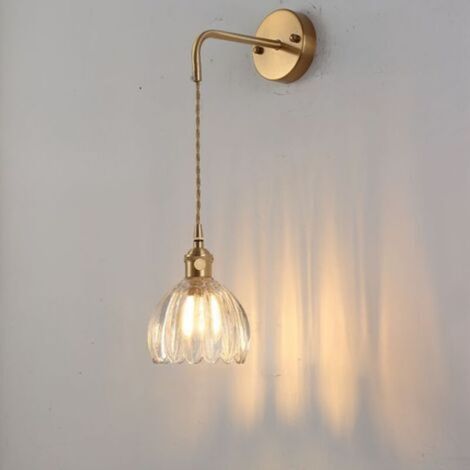 LED-Pendelwandleuchte aus Messing und Glas - Modell F, dreifarbiges Licht, oxidationsbeständiger Sockel, rostfrei.