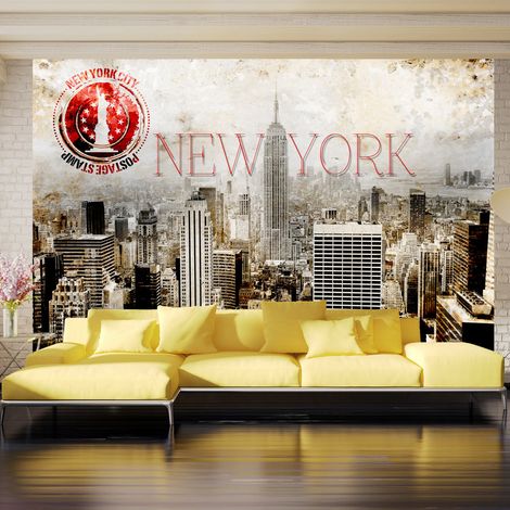 Fotomurale - New York - POST AGE STAMP - 100x70 (1/4)