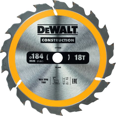 Dewalt Sägeblatt 184x16mmx18z DT1938-QZ