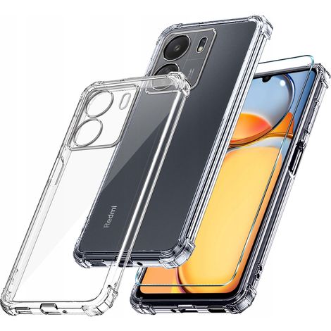 Schutzhülle für Xiaomi Redmi 13C 4G / Poco C65: Stoßfeste, transparente Rückseite + Glas (1/5)