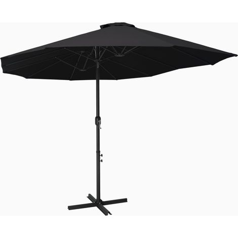 Ombrellone da esterno e palo in alluminio 460 x 270 cm nero 020008296