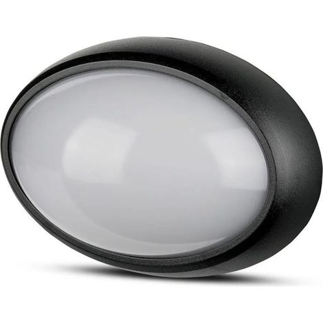 Plafonnier LED ovale V-TAC 12 W, noir, blanc chaud, IP54 (1/9)