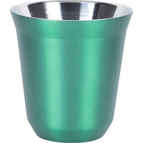 1 tasse isotherme portable à double paroi en acier inoxydable-8x7.5cm-Green (1/4)