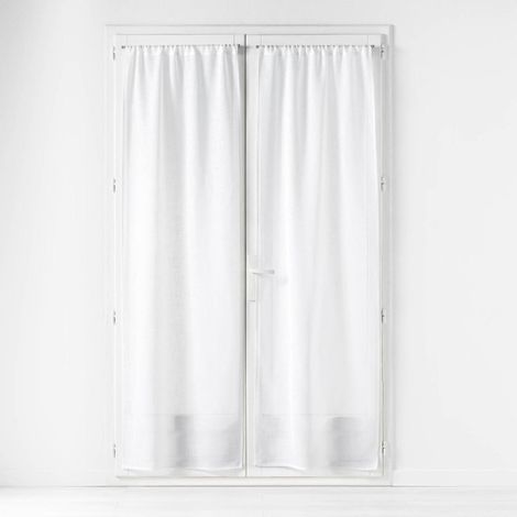 Paire de Voilage Passe-Tringle "Haltona" 70x200cm Blanc (1/3)