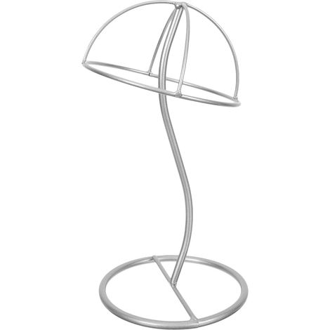 Présentoir à Chapeaux en Fer Multifonctionnel Argenté, Étagère Compacte pour Rangement Bonnet et Casquette, Support Décoratif Solide (1/5)