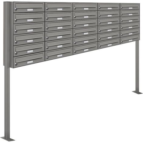 30er Premium Standbriefkasten RAL 9007 freistehend Postkasten Ständer 5x6 (1/5)