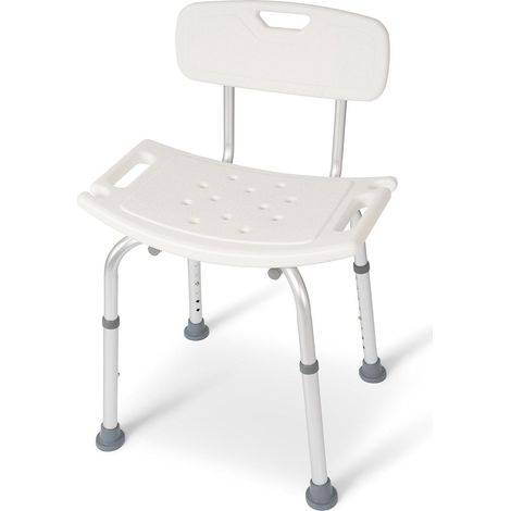 Duschhocker – Höhenverstellbar 39–52 cm – Rutschfester Duschsitz – Duschhilfe – Badewannensitz (mit Rückenlehne) (1/5)