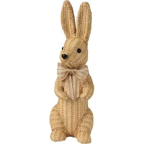 Kaemingk Osterdeko Austeller Hase stehend - beige - Juteseil/Schaumstoff