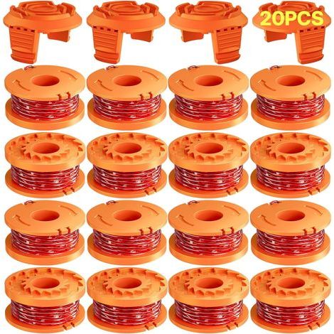 Eventronic Paquete de 20 Bobinas de Hilo para Cortadora de Borde 3 m - WA0004.1/WA0010 Cortadora de Borde Ø1,65 mm, Bobina de Hilo para Desbrozadora (16 Hilos para Cortadora de Borde, 4 Tapas) (1/5)