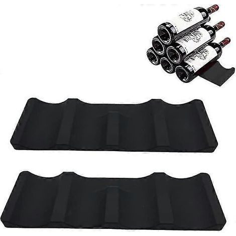 Lot de 2 porte-bouteilles pour réfrigérateur, tapis empilable, porte-bouteilles en silicone, porte-bouteilles pliable, étagère à bouteilles, rangement pour réfrigérateur (1/5)