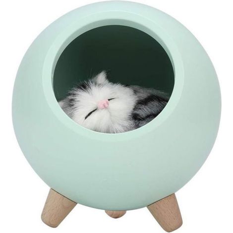Chat Veilleuse Petite Maison pour Animaux De Compagnie LED Veilleuse USB Charge Silicone Doux Chaton De Couchage Lum HERBE A MANGER (1/5)