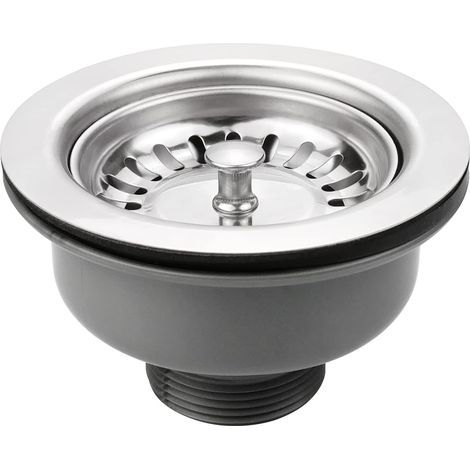 Bonde D'évier sans Trop Plein Panier Inox ø 110 mm 1½", Acier Inoxydable + ABS, Bonde + Panier (1/5)