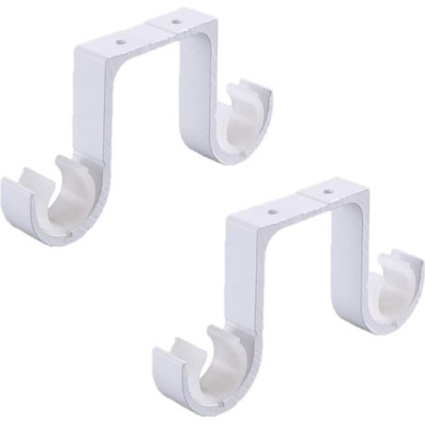 Support de Tringle à Rideau - Aluminium - Pour Tringle Simple ou Double - Antirouille - 2 Pièces (1/5)