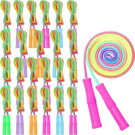 Set of 24 Adjustable Skipping Ropes 2.2 m, Nylon Multi-Coloured (1/5)