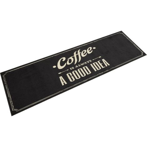 Tapis de cuisine lavable style moderne antidérapant 150 x 45 cm en velours gris (1/5)
