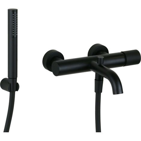 Miscelatore monocomando esterno per vasca colore nero opaco Mamoli Tuttodunpezzo 1710FB30002K  Nero opaco