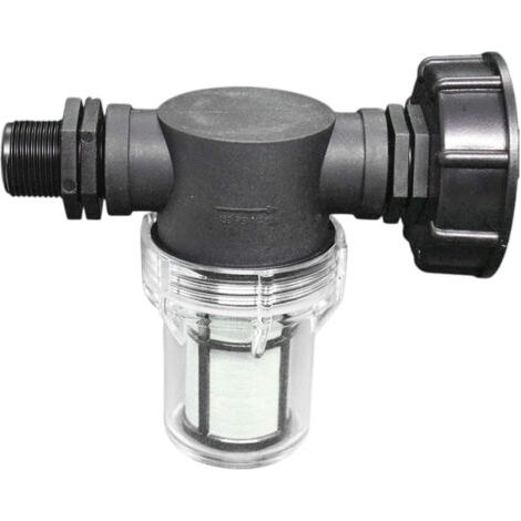 PA Robinet Raccord Cuve 1000 L, Articulation de Tuyau de Jardin pour Collecteurs d'eau de Pluie avec Fonction de Filtre,S60x6 Adaptateur De Réservoir d'eau IBC (3/4'' Fil extérieur) (1/5)