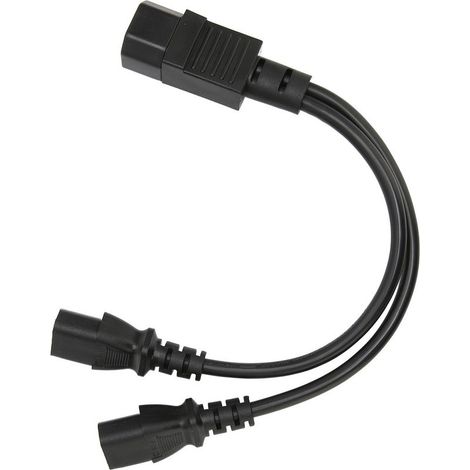 Câble de répartition IEC C14 vers double C13, 2500W 10A, pour moniteurs et périphériques informatiques (1/5)