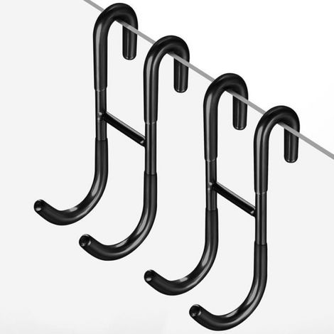 Crochet De Douche Sans Perçage - Acier Inoxydable - Pour Porte Verre Jusqu'à 1,2 cm Et Radiateur Jusqu'à 3 cm - Charge Max 10 kg - Noir - Lot De 2 (1/5)