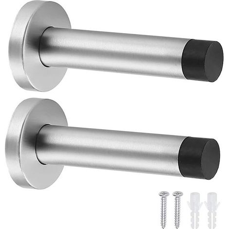 2er-Pack Türstopper aus Edelstahl zur Wandmontage mit Gummipuffern und Schrauben (1/5)