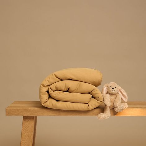Housse de couette enfant en 100% lyocell Lyocell sergé thermorégulatrice - Jaune ocre - PANGIVO