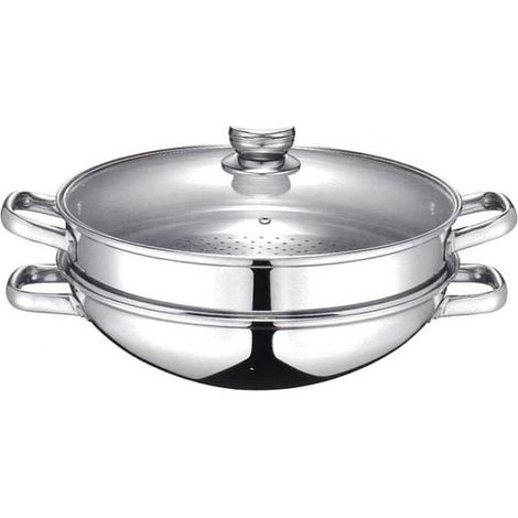Baumalu Wok 2-in-1 Edelstahl 32 cm