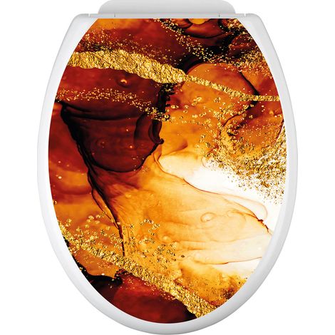 Stickers Abattant WC - Effet Marbré - 35x43 cm - Adhésif BRILLANT (1/2)