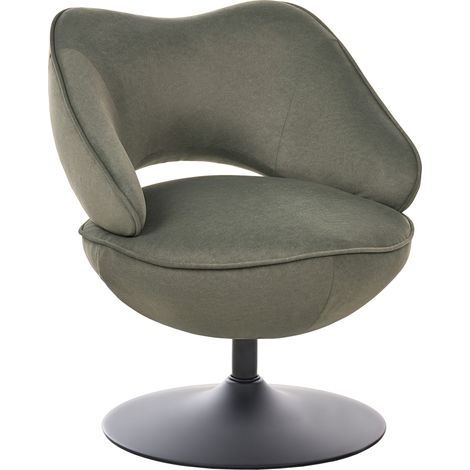 Swivel Armchair Dark Green Velvet Accent Swivel Base Low-Back Ergonomic Lounge Chair SANDET
