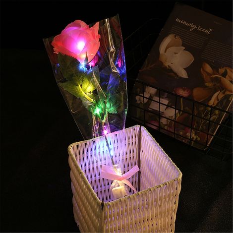 Rose Artificielle - Rose Lumineuse À Led - Décoration Intérieure Pour Fêtes Et Célébrations - 1 Pièce (1/5)
