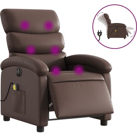 Maison Exclusive - Massagesessel Elektrisch Braun Kunstleder (1/5)