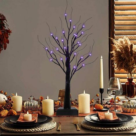 68 cm Halloween Noir Arbre, pour soirée effrayante et fête, pour Halloween intérieur et extérieur (1/5)