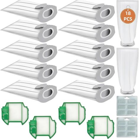Confezione da 12 sacchetti per aspirapolvere compatibili con Vorwerk Kobold VK7, VK7S, FP7, FP7S con 4 filtri HEPA, kit di accessori per aspirapolvere Vorwerk Kobold (1/5)