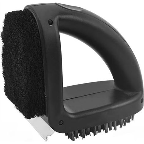 Brosse barbecue multifonction en fil d’acier, outil de nettoyage résistant à la chaleur pour gril et plaque de cuisson (1/4)