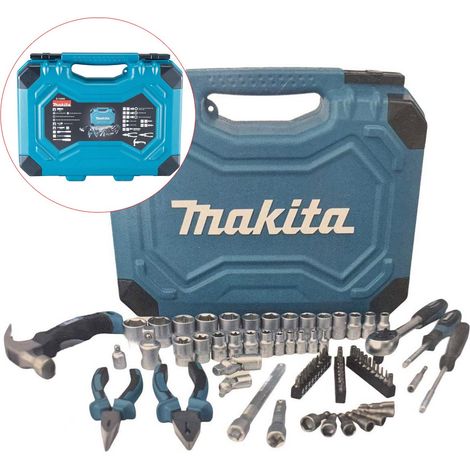 Makita 75 Piece Maintenance Kit Hand Tool Ratchet Socket Set Wrench Plier Hammer (1/5)