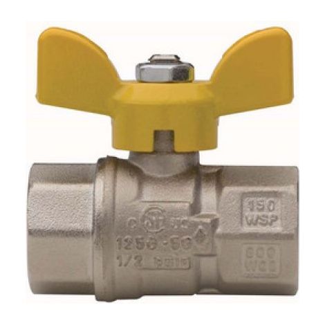 VALVOLA A SFERA PER GAS A PASSAGGIO TOTALE FIL FF CON FARFALLA 1/2&quot DN 15