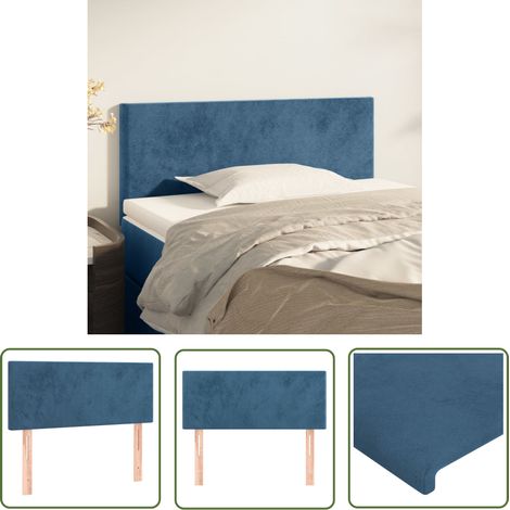 Tête de lit Résistante et économique, Panneau de lit, Bleu foncé 90x5x78/88 cm Velours OIB8494E (1/5)
