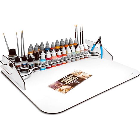 Grande Paint Station. Table de travail, organisateur et support pour peintures (50 x 37 cm). (1/5)