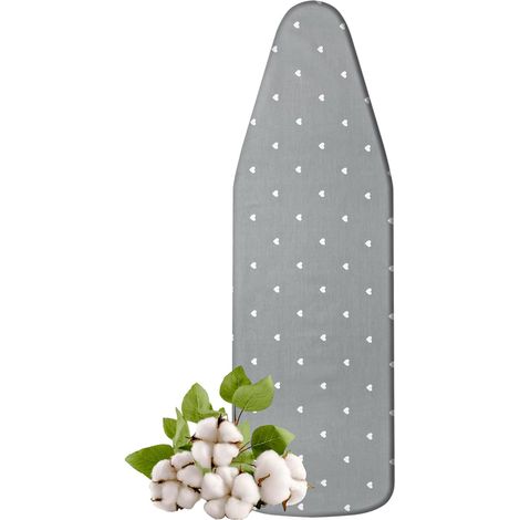 Housse de Planche à Repasser, Bande élastique sur Tout Le pourtour, Fermetures Velcro, Housse pour Table à Repasser de 128-140 x 40-48 cm, Housse pour Station de Repassage à Vapeur (1/5)