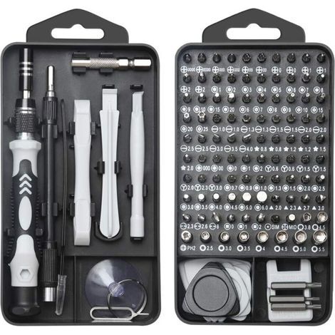 Precision Bit Set, 122 EN 1 Mini Set Tournevis Precision, Kit De Réparation Portable Pour Ordinateur/Laptop/iPhone/Lunettes, Mini Outils De Réparation à La Main (1/5)