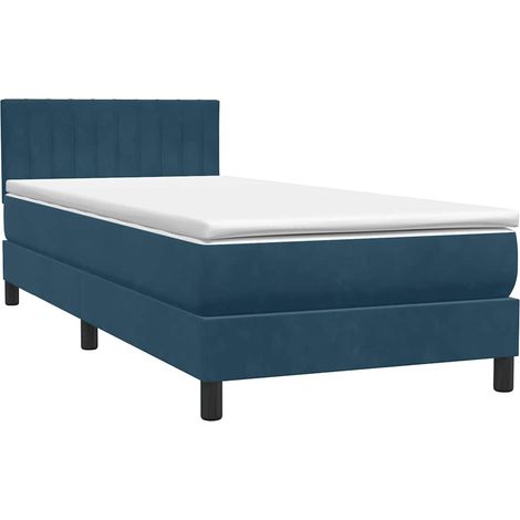 Maison Exclusive - Boxspringbett mit Matratze Dunkelblau 80x210 c (1/5)