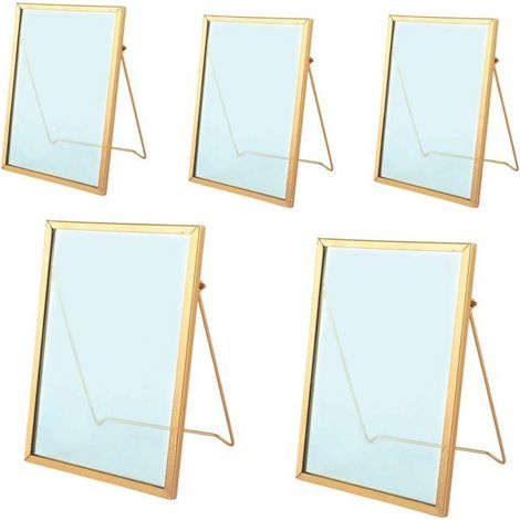 5 cadres en verre rectangulaires vintage 13 x 18,5 cm (1/2)