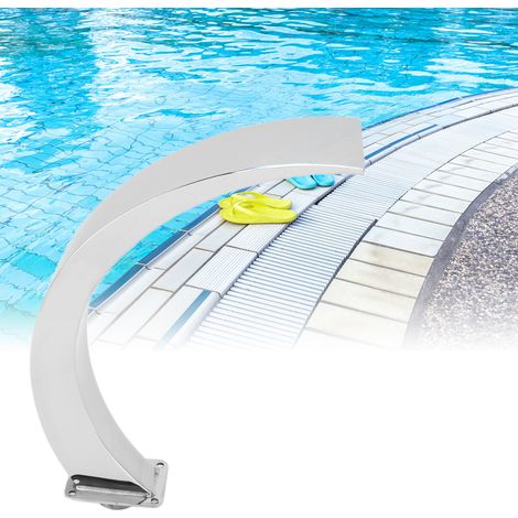 G1 Gebogener runder Wasserfallbrunnen für Schwimmbäder, Innengewinde, Edelstahl 304, Außenbrunnen für Spielplätze [Poolbrunnen] + [Modell G1] + [Gebogener Edelstahl-Wasserfall] (1/5)