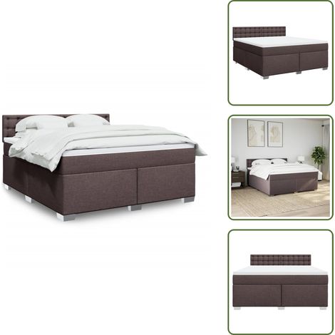 Sommier à lattes de lit avec matelas Marron foncé 180x200 cm - Sommier À Lattes De Lit - Sommiers À Lattes De Lit - Lit - Meuble De Chambre À Coucher (1/5)