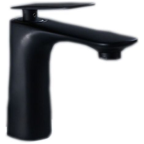 Schwarzer Badezimmer-Wasserhahn, Kupferwasserhahn, moderner Waschbecken-Wasserhahn (1/5)