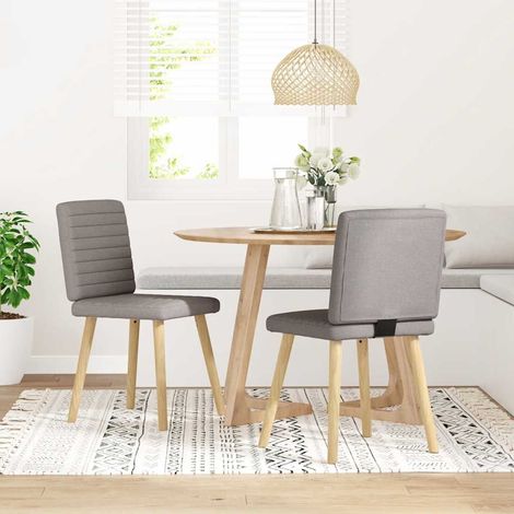 Esszimmerstühle 2 Stk. Taupe Stoff