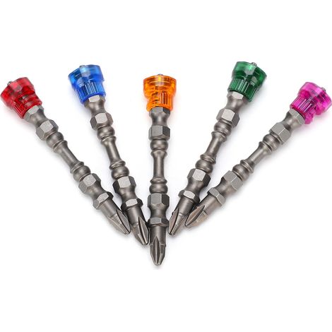 Lot de 5 embouts de tournevis à cloisons sèches en croix, multifonctions, pour douilles et outils de quincaillerie industrielle (1/5)