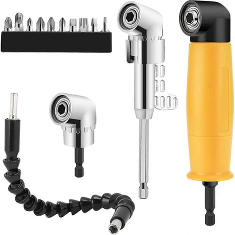 Kit d'accessoires de perçage à angle droit, rallonge de perceuse flexible, adaptateur de perçage à angle droit (1/5)