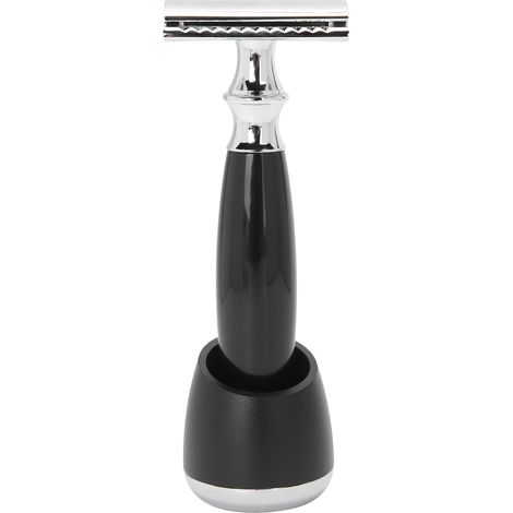 Support de Rasoir Manuel avec Base et Support pour Lames Double Tranchant, Accessoires de Rasage Noirs (1/5)