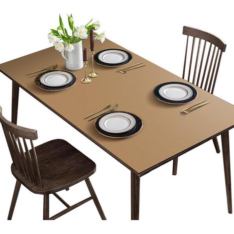 Tischdecke Lederoptik 70x70 cm Khaki wasserdicht & rutschfest