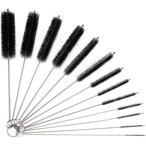Juego de 13 cepillos para botellas, fabricados en nailon, para botellas, mangueras, tuberías, tubos de ensayo, batidoras, exprimidores, extractores, etc.